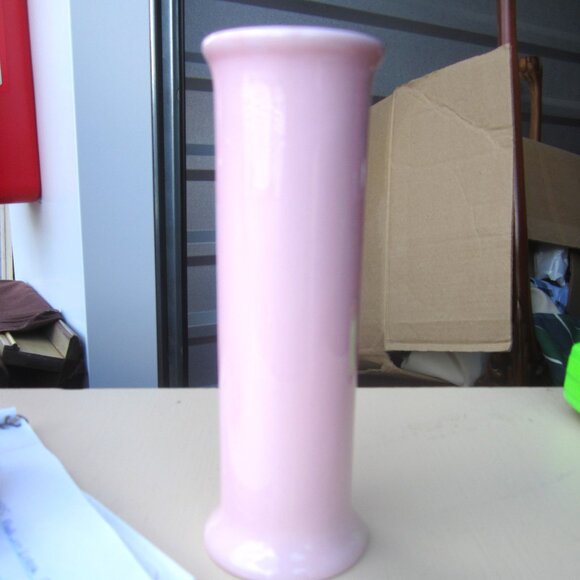 VTG 1985 FTD FLORIST PINK CYLINDER VASE, VERY CUTE SMALL VASE - Picture 1 of 4